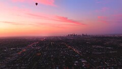 landscape cityscape aerial view hot air balloons sky sunlight