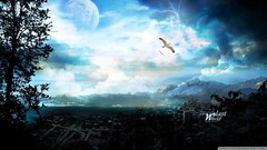 landscape digital art planet City nature artwork sky dark