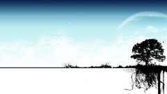 landscape digital art sky Trees Typography