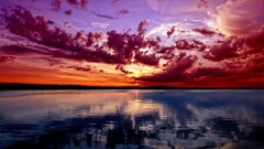 landscape hdr sunset beach sunlight clouds sky water