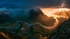 landscape Max Rive Photo manipulation Mountains river nature sky