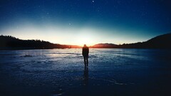 landscape Men nature sky sunlight alone Stars outdoors walking
