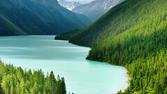 landscape Mountains water nature Trees Lake