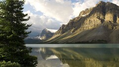 landscape nature Lake Mountains sky Canada clouds water