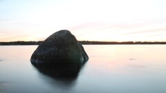 landscape nature Lake sweden stones sunset outdoors water