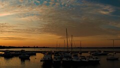 landscape sky clouds boat horizon vehicle sunlight