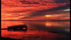 landscape sky morning clouds red sunset
