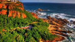 landscape South Africa Sea rock rock formation horizon Plants