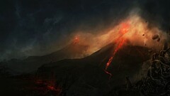 landscape volcano Desktopography nature artwork