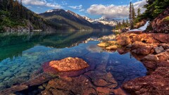 landscape water Mountains Canada reflection nature