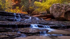 landscape waterfall water nature