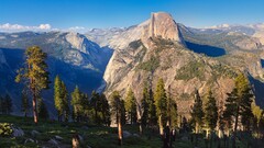 landscape Yosemite National Park USA Half Dome Trees Mountains