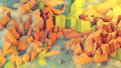 Landscapes abstract Islands rocks 3d artwork digital art low 