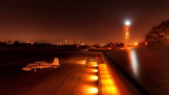 Landscapes Aircraft night city airports cityscapes HDR 