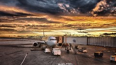 Landscapes Aircraft shuttle aviation Boeing airports skies ramp