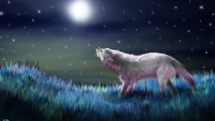 Landscapes Animals night Stars moon Wolves moonlight drawings