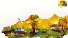 Landscapes autumn Birds cars cartoons colors drawings