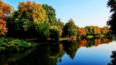 Landscapes autumn mat mirror effect