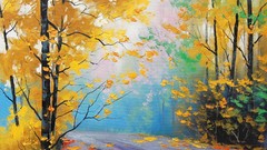 Landscapes autumn paintings drawings