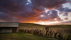Landscapes barn Washington fences antique skyscapes