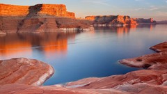 Landscapes bay pit Utah reflections rock formations