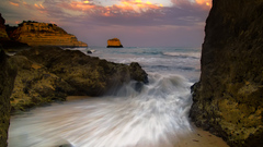 Landscapes beach Sea cliff