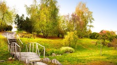 Landscapes bench stairways