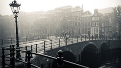 Landscapes black and white Amsterdam Europe monochrome cities 