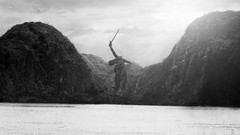 Landscapes black and white lakes