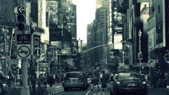 Landscapes black and white Manhattan architecture cityscapes 