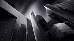 Landscapes black and white modern Skyscrapers architecture 