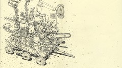 Landscapes black and white Robots monochrome Rover drawings 