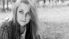 Landscapes black and white woman monochrome bokeh blondes long 