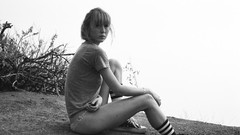 Landscapes black and white woman monochrome legs blondes teen