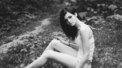 Landscapes black and white woman monochrome legs brown eyes 