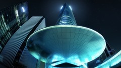 Landscapes black glass Steel lights modern Skyscrapers 