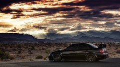 Landscapes black Mountains skies Sti subaru impreza