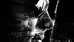 Landscapes black white faces cityscapes ray ban