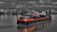 Landscapes Boats grey background