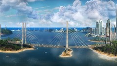 Landscapes Bridges cities video games