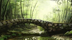 Landscapes Bridges rivers fantasy art