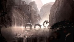 Landscapes canyon waterfalls