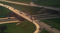 Landscapes cars roads tilt-shift