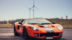 Landscapes cars windmills Ford parking roads Supercars ford gt 