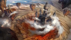 Landscapes Castles fantasy art floating islands
