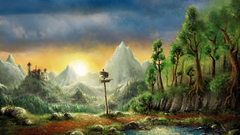Landscapes Castles forests paint