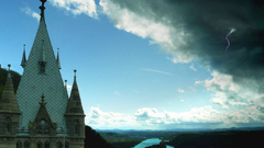 Landscapes Castles Lightning rivers