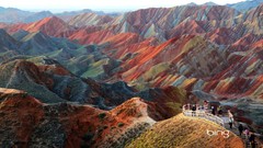 Landscapes China bing stairways rock formations