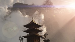 Landscapes clouds architecture Temples