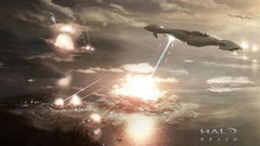 Landscapes clouds Carrier spaceships halo halo reach concept 